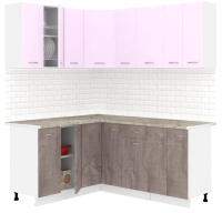 Кухонный гарнитур Кортекс-мебель Корнелия Лира 1.5x1.8 (сирень/оникс/марсель) - 