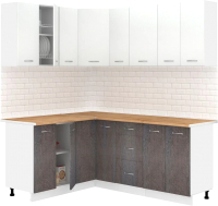Кухонный гарнитур Кортекс-мебель Корнелия Лира 1.5x1.9 (белый/береза/дуб бунратти) - 