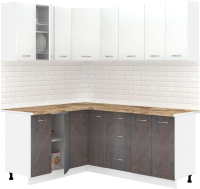 Кухонный гарнитур Кортекс-мебель Корнелия Лира 1.5x1.9 (белый/береза/мадрид) - 