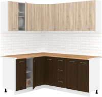 Готовая кухня Кортекс-мебель Корнелия Лира 1.5x1.9 (дуб сонома/венге/дуб бунратти) - 