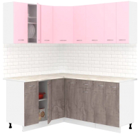 Кухонный гарнитур Кортекс-мебель Корнелия Лира 1.5x1.8 (розовый/оникс/королевский опал) - 