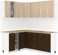 Готовая кухня Кортекс-мебель Корнелия Лира 1.5x1.9 (дуб сонома/венге/мадрид) - 