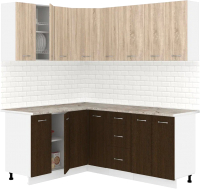 Готовая кухня Кортекс-мебель Корнелия Лира 1.5x1.9 (дуб сонома/венге/марсель) - 