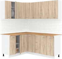 Кухонный гарнитур Кортекс-мебель Корнелия Лира 1.5x1.9 (дуб сонома/дуб бунратти) - 
