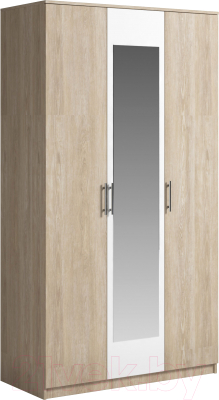 Шкаф Genesis Мебель Светлана 3 двери с зеркалом (дуб сонома/белый)