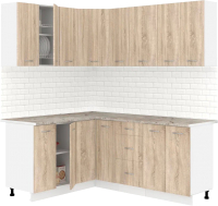 Кухонный гарнитур Кортекс-мебель Корнелия Лира 1.5x1.9 (дуб сонома/марсель) - 