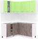Готовая кухня Кортекс-мебель Корнелия Лира 1.5x1.9 без столешницы (зеленый/оникс) - 