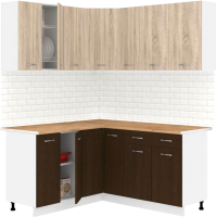 Готовая кухня Кортекс-мебель Корнелия Лира 1.5x2.0 (дуб сонома/венге/дуб бунратти) - 