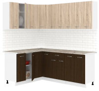 Готовая кухня Кортекс-мебель Корнелия Лира 1.5x2.0 (дуб сонома/венге/марсель) - 