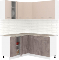 Кухонный гарнитур Кортекс-мебель Корнелия Лира 1.5x2.0 (капучино/оникс/марсель) - 