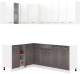 Готовая кухня Кортекс-мебель Корнелия Лира 1.5x2.0 без столешницы (белый/береза) - 