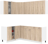 Кухонный гарнитур Кортекс-мебель Корнелия Лира 1.5x2.0 без столешницы (дуб сонома) - 