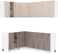 Кухонный гарнитур Кортекс-мебель Корнелия Лира 1.5x2.0 без столешницы (капучино/оникс) - 