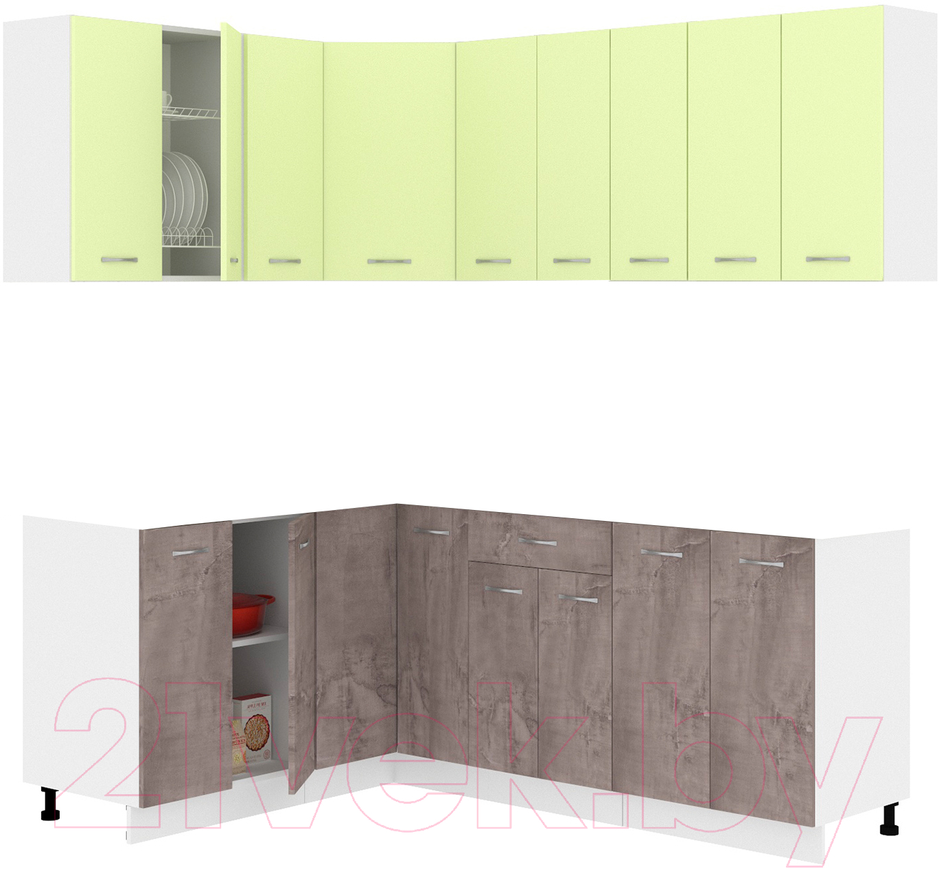 Готовая кухня Кортекс-мебель Корнелия Лира 1.5x2.0 без столешницы