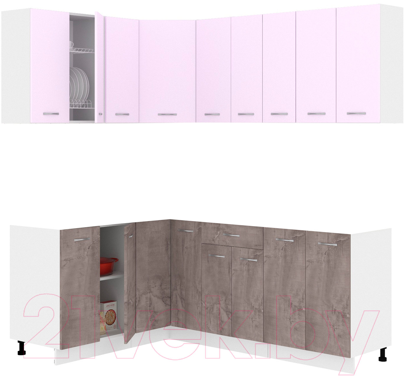 Готовая кухня Кортекс-мебель Корнелия Лира 1.5x2.0 без столешницы