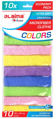 Набор салфеток хозяйственных Laima Multi Colour Economy Pack 10 / 607794 (10шт)