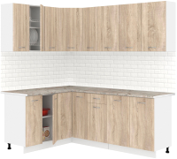Готовая кухня Кортекс-мебель Корнелия Лира 1.5x2.1 (дуб сонома/марсель) - 