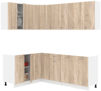 Кухонный гарнитур Кортекс-мебель Корнелия Лира 1.5x2.1 без столешницы (дуб сонома) - 