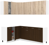 Готовая кухня Кортекс-мебель Корнелия Лира 1.5x2.1 без столешницы (дуб сонома/венге) - 