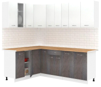 Готовая кухня Кортекс-мебель Корнелия Лира 1.5x2.2 (белый/береза/дуб бунратти) - 
