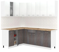 Готовая кухня Кортекс-мебель Корнелия Лира 1.5x2.2 (белый/береза/мадрид) - 