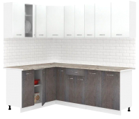 Кухонный гарнитур Кортекс-мебель Корнелия Лира 1.5x2.2 (белый/береза/марсель) - 