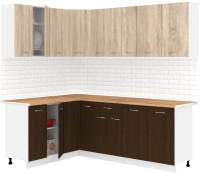 Кухонный гарнитур Кортекс-мебель Корнелия Лира 1.5x2.2 (дуб сонома/венге/дуб бунратти) - 
