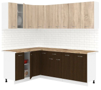 Готовая кухня Кортекс-мебель Корнелия Лира 1.5x2.2 (дуб сонома/венге/мадрид) - 