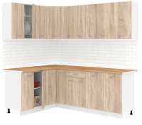 Кухонный гарнитур Кортекс-мебель Корнелия Лира 1.5x2.2 (дуб сонома/дуб бунратти) - 