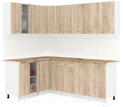 Готовая кухня Кортекс-мебель Корнелия Лира 1.5x2.2 (дуб сонома/мадрид)