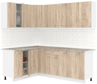 Готовая кухня Кортекс-мебель Корнелия Лира 1.5x2.2 (дуб сонома/марсель) - 