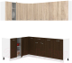 Кухонный гарнитур Кортекс-мебель Корнелия Лира 1.5x2.2 без столешницы (дуб сонома/венге) - 