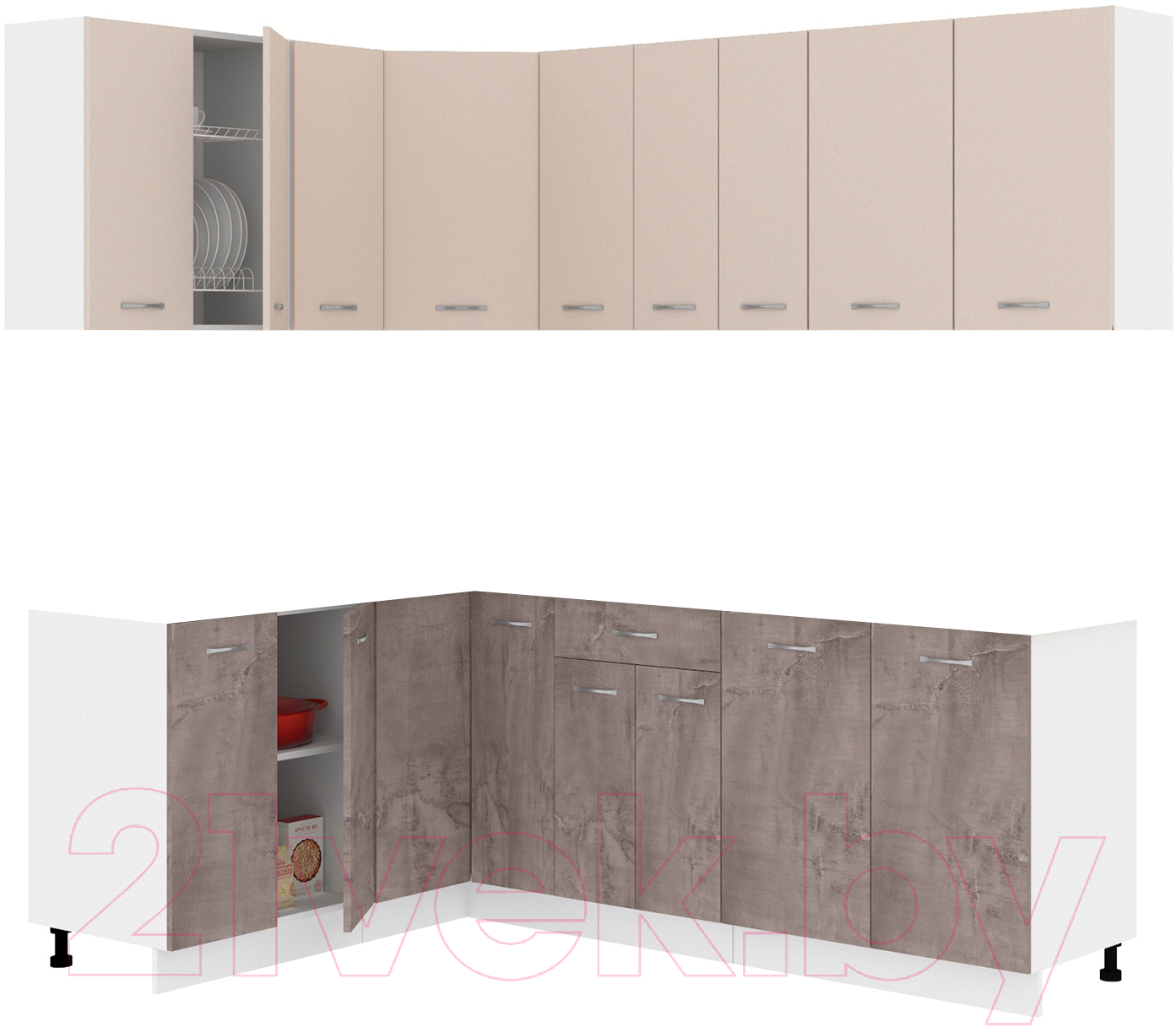 Готовая кухня Кортекс-мебель Корнелия Лира 1.5x2.2 без столешницы