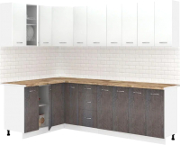 Готовая кухня Кортекс-мебель Корнелия Лира 1.5x2.5 (белый/береза/мадрид) - 