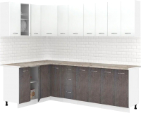 Кухонный гарнитур Кортекс-мебель Корнелия Лира 1.5x2.5 (белый/береза/марсель) - 