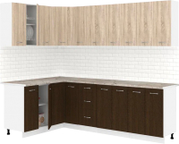 Готовая кухня Кортекс-мебель Корнелия Лира 1.5x2.5 (дуб сонома/венге/марсель) - 