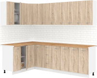 Готовая кухня Кортекс-мебель Корнелия Лира 1.5x2.5 (дуб сонома/дуб бунратти) - 