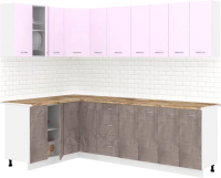 Кухонный гарнитур Кортекс-мебель Корнелия Лира 1.5x2.5 (сирень/оникс/мадрид) - 