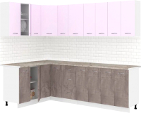 Кухонный гарнитур Кортекс-мебель Корнелия Лира 1.5x2.5 (сирень/оникс/марсель) - 
