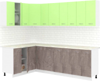 Кухонный гарнитур Кортекс-мебель Корнелия Лира 1.5x2.5 (зеленый/оникс/королевский опал) - 