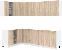 Кухонный гарнитур Кортекс-мебель Корнелия Лира 1.5x2.5 без столешницы (дуб сонома) - 