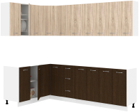 Готовая кухня Кортекс-мебель Корнелия Лира 1.5x2.5 без столешницы (дуб сонома/венге) - 