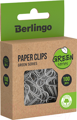 Скрепки Berlingo Green Series / DBs_28100J (100шт)