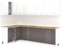 Готовая кухня Кортекс-мебель Корнелия Лира 1.5x2.7 (белый/береза/мадрид) - 