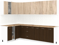Готовая кухня Кортекс-мебель Корнелия Лира 1.5x2.7 (дуб сонома/венге/мадрид) - 