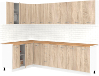 Готовая кухня Кортекс-мебель Корнелия Лира 1.5x2.7 (дуб сонома/дуб бунратти) - 