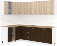 Готовая кухня Кортекс-мебель Корнелия Лира 1.5x2.5 (дуб сонома/венге/мадрид) - 