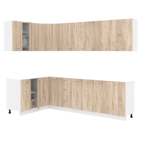 Кухонный гарнитур Кортекс-мебель Корнелия Лира 1.5x2.7 без столешницы (дуб сонома) - 