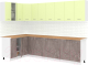 Кухонный гарнитур Кортекс-мебель Корнелия Лира 1.5x2.9 (салатовый/оникс/дуб бунратти) - 
