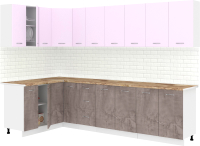 Кухонный гарнитур Кортекс-мебель Корнелия Лира 1.5x2.9 (сирень/оникс/мадрид) - 